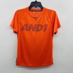 And 1 Youth Boys Size XL 14/16 2 Piece Activewear Shirt & Shorts Set Orange/Blue